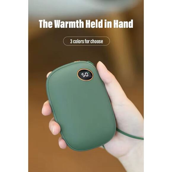 10000mAh Rechargeable Hand Warmer Power Bank Double-Sided Instant Heat Black - Picture 3 of 5